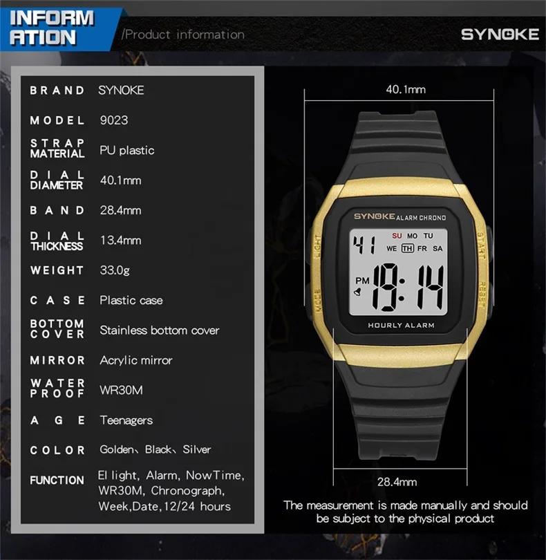 SYNOKE мужские часы Relogio Masculino многофункциональные спортивные электронные