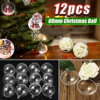 12Pcs Christmas Tress Decorations Ball Transparent Open Plastic Clear Bauble Ornament Gift Present Box Decoration 6cm
12Pcs Christmas Tress Decorations Ball Transparent Open Plastic Clear Bauble Ornament Gift Present Box Decoration 6cm