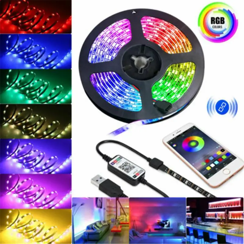 1-5 Meters LED Strip USB 5V Full Color TV Background RGB Smart Light Mobile Phone Bluetooth APP Control Waterproof Ambient Light
1-5 Meters LED Strip USB 5V Full Color TV Background RGB Smart Light Mobile Phone Bluetooth APP Control Waterproof Ambient Light