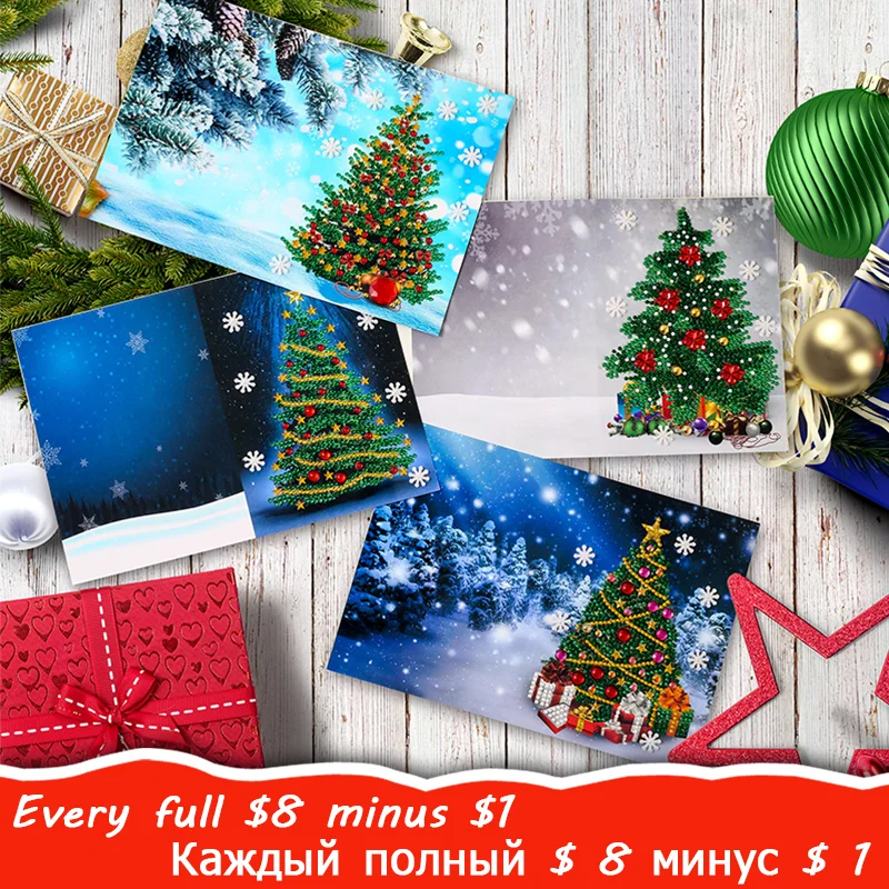 diamond embroidery christmas cards postcards birthday xmas gift