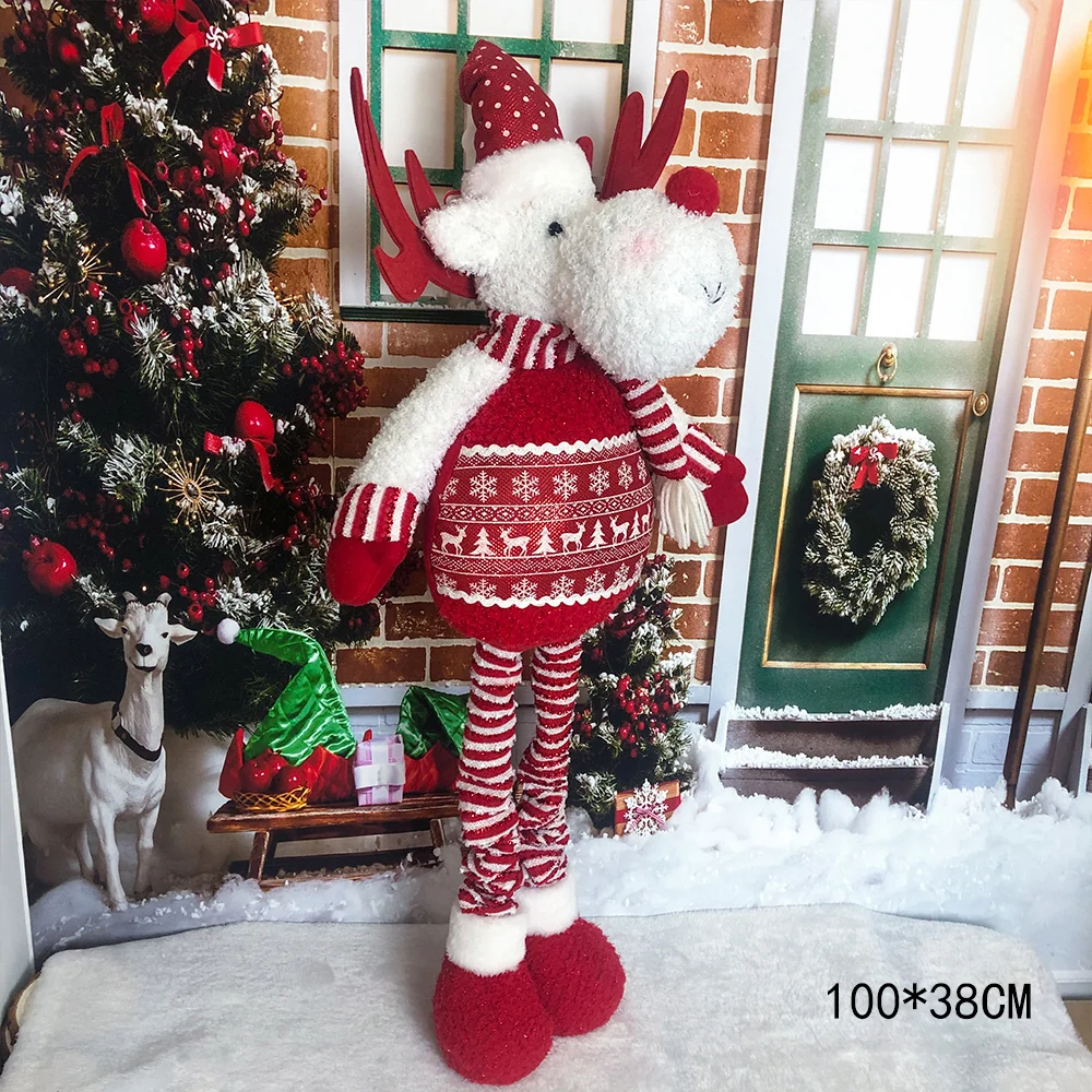 Плюшевые рождественские украшения выдвижная стоячая игрушка фигурки