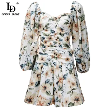 LD LINDA DELLA Fashion Runway Summer Mini Dress Women Lantern Sleeve Backless Ruched Flower Print Ladies Holiday Beach Dress
LD LINDA DELLA Fashion Runway Summer Mini Dress Women Lantern Sleeve Backless Ruched Flower Print Ladies Holiday Beach Dress