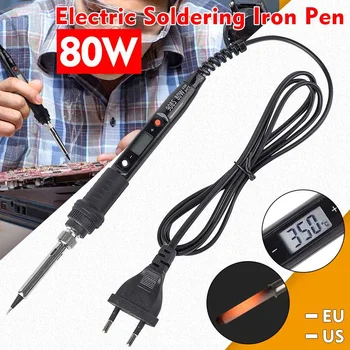 80W Electric Soldering Iron 100V 220V Temperature Adjustable LCD Digital Display Welding Solder Iron Kit Home Repair Tools US/EU
80W Electric Soldering Iron 100V 220V Temperature Adjustable LCD Digital Display Welding Solder Iron Kit Home Repair Tools US/EU