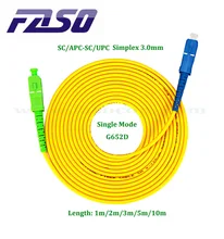 FASO SC Fiber Optic Patch Cord SX Core 3.0mm Single Mode G652D APC to UPC Optical Fiber Jumper Yellow Jackt 1/2/3/5/10m
FASO SC Fiber Optic Patch Cord SX Core 3.0mm Single Mode G652D APC to UPC Optical Fiber Jumper Yellow Jackt 1/2/3/5/10m