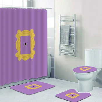 Funny Friends Peephole Frame Shower Curtain Bath Mat Carpet Rug for Toilet Bathroom Set with Curtain 4PCS Friends TV Home Decor
Funny Friends Peephole Frame Shower Curtain Bath Mat Carpet Rug for Toilet Bathroom Set with Curtain 4PCS Friends TV Home Decor