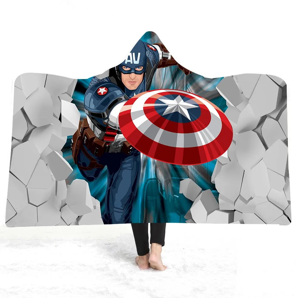 Custom Captain America Hooded Throw Warm Blanket Super Hero Print Watching TV Reading Winter Warm Wearable Blanket for Boys Girl
Custom Captain America Hooded Throw Warm Blanket Super Hero Print Watching TV Reading Winter Warm Wearable Blanket for Boys Girl