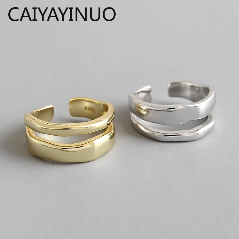 CAIYAYINUO 925 sterling silver open ring Normcore INS irregular line double layer ring Femme Punk Ring Accessories Gift
CAIYAYINUO 925 sterling silver open ring Normcore INS irregular line double layer ring Femme Punk Ring Accessories Gift