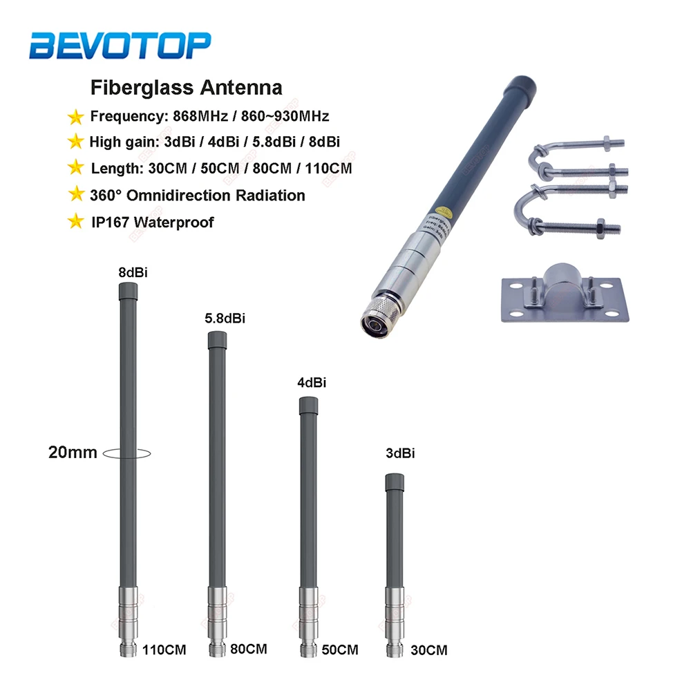 Helium Hotspot Miner Antenna LoRa 868MHz/915MHz N Male Plug Omnidirection Outdoor Fiberglass Antenna Waterproof IP67
Helium Hotspot Miner Antenna LoRa 868MHz/915MHz N Male Plug Omnidirection Outdoor Fiberglass Antenna Waterproof IP67