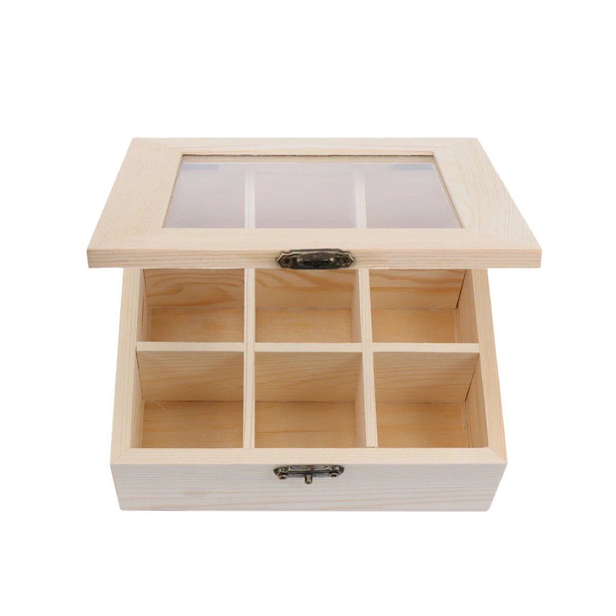 1pcs Display Case Tea Wooden Storage Box Chest with 9-Compartment and Glass Window for Shop Restaurant A30
1pcs Display Case Tea Wooden Storage Box Chest with 9-Compartment and Glass Window for Shop Restaurant A30