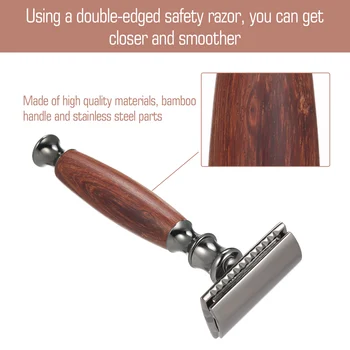 Double-edged Shaving Razor Safety Beard Razor with Bamboo Handle Mustache Removal Shaving Tool Fashion Sustainable and Durable
Double-edged Shaving Razor Safety Beard Razor with Bamboo Handle Mustache Removal Shaving Tool Fashion Sustainable and Durable
