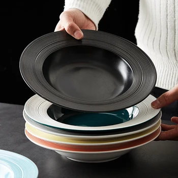 Bone China Tableware Dinner Plates Household Black Breakfast Food Plate Restaurant Pratos De Jantar Pasta Round Tray EA60PZ
Bone China Tableware Dinner Plates Household Black Breakfast Food Plate Restaurant Pratos De Jantar Pasta Round Tray EA60PZ