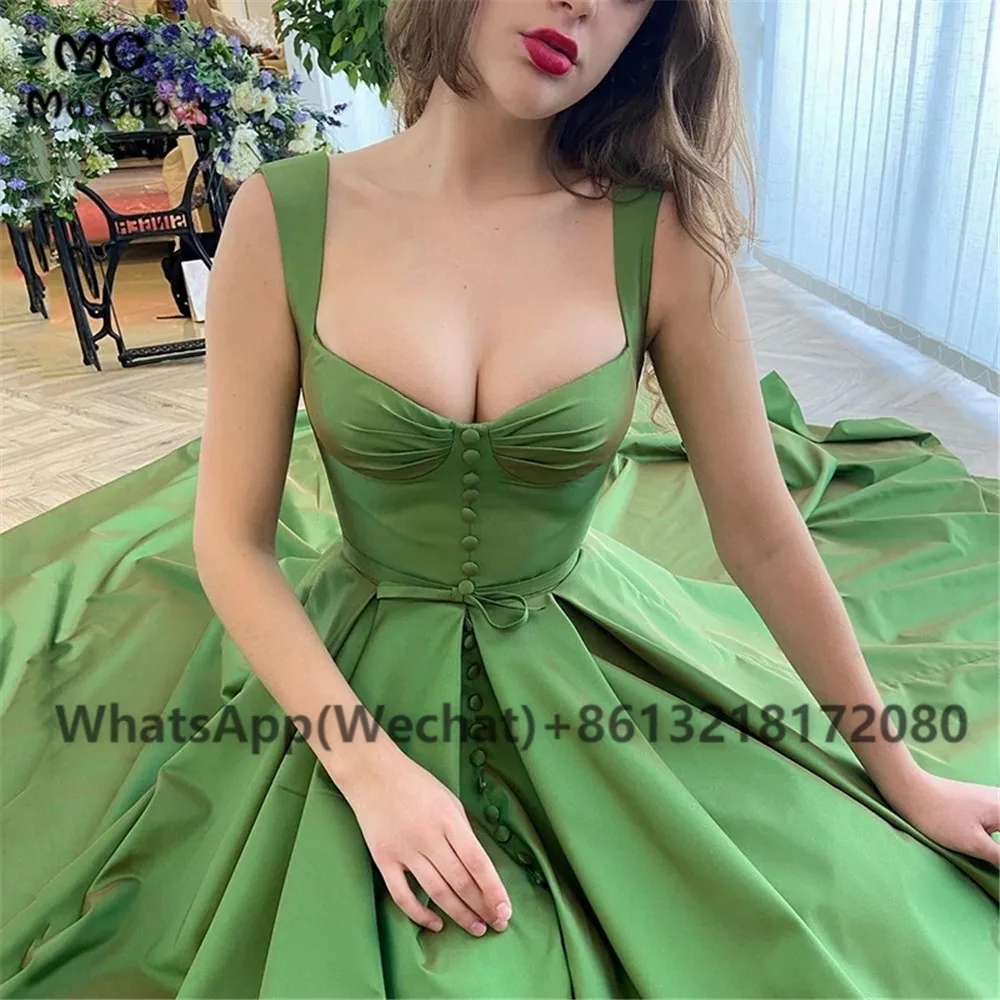 New 2023 Green Satin Bustier A-Line Evening Prom Dresses Elegant Straps Evening Dress Plus Size Split Party Dress 
New 2023 Green Satin Bustier A-Line Evening Prom Dresses Elegant Straps Evening Dress Plus Size Split Party Dress