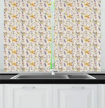 Eggshell Multicolor Romantic Kitchen Curtains Repetitive Flowers Watercolor Style Illustration Window Drapes
Eggshell Multicolor Romantic Kitchen Curtains Repetitive Flowers Watercolor Style Illustration Window Drapes