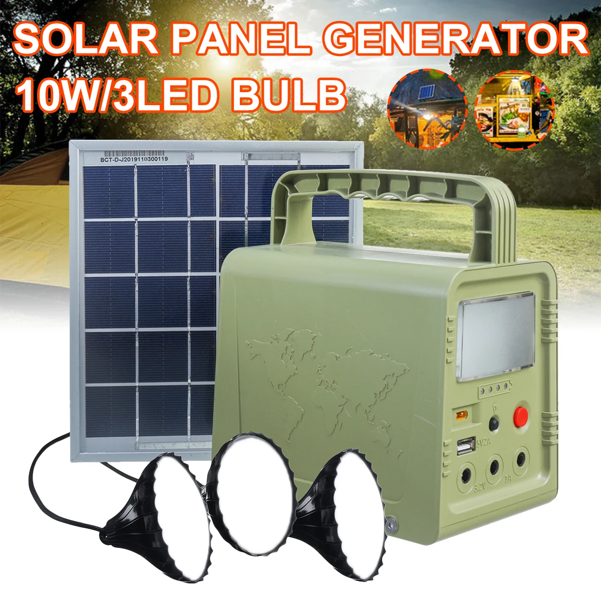 Portable LED Light USB Charger 10W Solar Panel Power Storage Generator Home System Kit Rechargeable Sealed Lithium Battery
Portable LED Light USB Charger 10W Solar Panel Power Storage Generator Home System Kit Rechargeable Sealed Lithium Battery