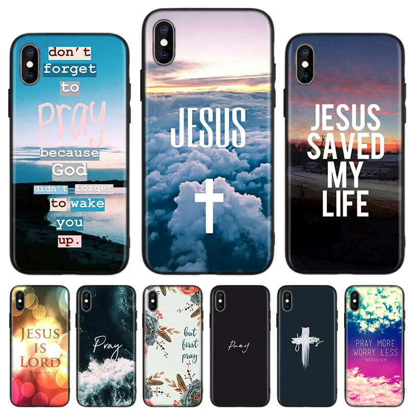 God Jesus Pray Black Case For iPhone 11 Pro XS MAX XR 7 8 6 6S Plus X 10 Ten 5 5S SE Phone Back Cover Coque Shell
God Jesus Pray Black Case For iPhone 11 Pro XS MAX XR 7 8 6 6S Plus X 10 Ten 5 5S SE Phone Back Cover Coque Shell