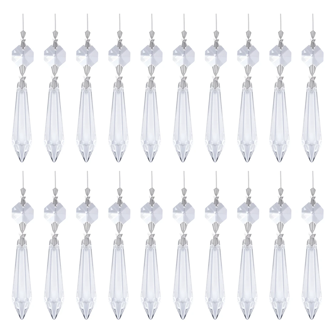 H&D 20pcs Shining Replacement Clear Chandelier Icicle Crystal Prisms Octogan Crystal Bead for DIY Lamp Decoration
H&D 20pcs Shining Replacement Clear Chandelier Icicle Crystal Prisms Octogan Crystal Bead for DIY Lamp Decoration