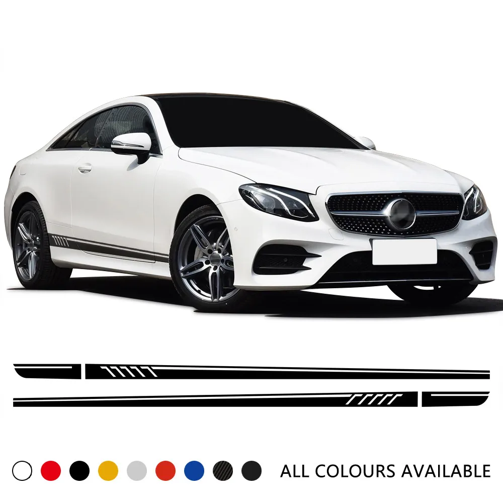 

507 Styling Car Door Side Stripes Skirt Stickers For Mercedes Benz E class W212 C207 A207 W213 A238 C238 E63 AMG Accessories