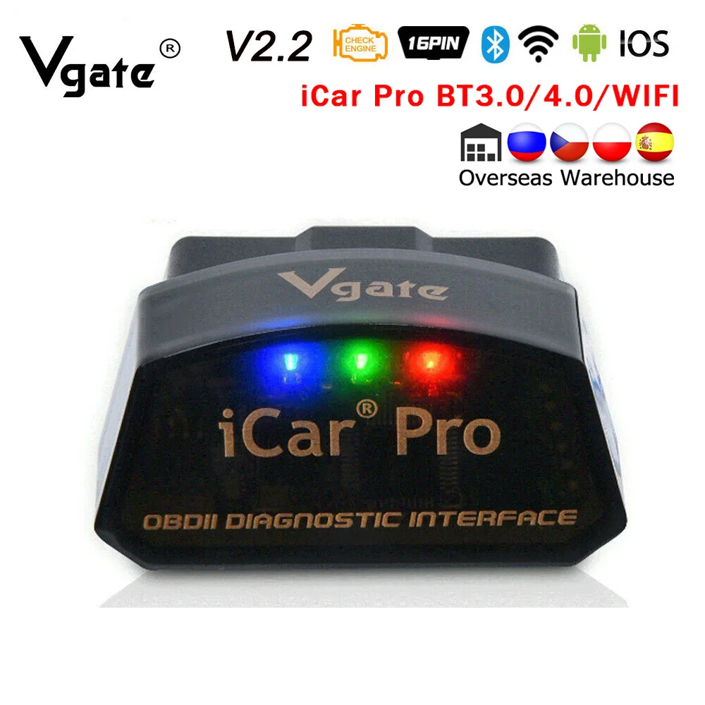 Vgate iCar Pro Bluetooth OBDII 4.0 WIFI ELM327 V2.2 Scanner For Android/IOS Auto ElM 327 Car Diagnostic Tool Code Reader
Vgate iCar Pro Bluetooth OBDII 4.0 WIFI ELM327 V2.2 Scanner For Android/IOS Auto ElM 327 Car Diagnostic Tool Code Reader