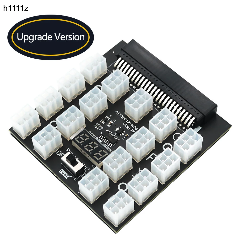 PCI-E 12В 50Pin до ATX 17 x 6Pin блок питания серверный адаптер коммутационная плата для DELL 750