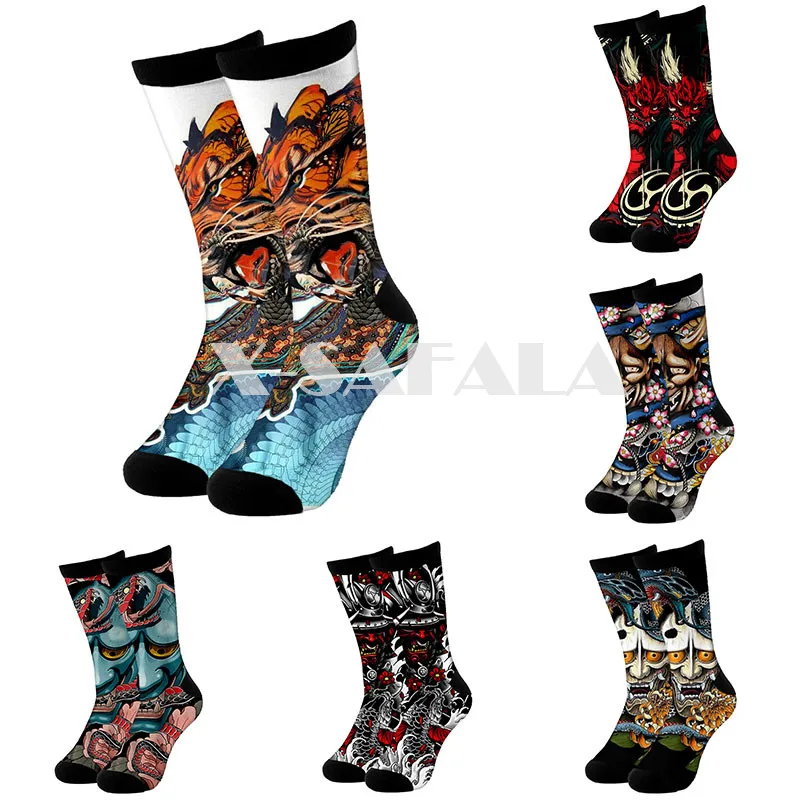 Japan Art Samurai Tattoo 3D Fashion Long Socks Cycling Casual Novelty High Socks Men Women Cotton Funny Leg Calf Cotton-4
Japan Art Samurai Tattoo 3D Fashion Long Socks Cycling Casual Novelty High Socks Men Women Cotton Funny Leg Calf Cotton-4