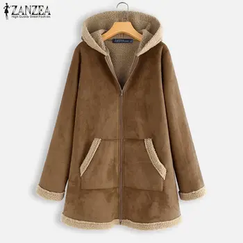 Women Zipper Warm Coats ZANZEA 2020 Winter Solid Fleece Overcoats Vintage Hooded Long Sleeve Loose Jackets Femme Hoodies Outwear
Women Zipper Warm Coats ZANZEA 2020 Winter Solid Fleece Overcoats Vintage Hooded Long Sleeve Loose Jackets Femme Hoodies Outwear