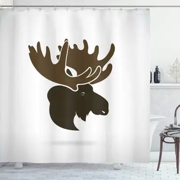 Moose Shower Curtain, Deer Head Canadian Northern Wilderness Mammals Hunting Graphic, Cloth Fabric Bathroom Decor Set with Hooks
Moose Shower Curtain, Deer Head Canadian Northern Wilderness Mammals Hunting Graphic, Cloth Fabric Bathroom Decor Set with Hooks