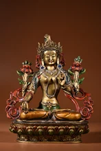 8"Chinese temple collection Old Bronze Painted White Tara Guanyin Bodhisattva Sitting Buddha Ornaments Town House Exorcism
8"Chinese temple collection Old Bronze Painted White Tara Guanyin Bodhisattva Sitting Buddha Ornaments Town House Exorcism