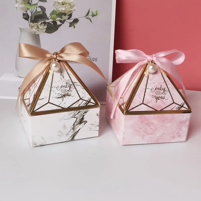 Description Picture 5 of itemGem Tower Bronzing Candy Box Small Cardboard Box Wedding Card Box DecorationPaper Gift Box Packaging Event & Party Supplies