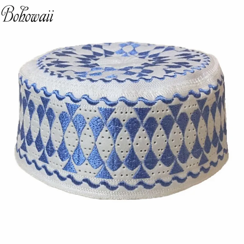 BOHOWAII High Quality Muslim Prayer Hat for Men Islamic Prayer Caps White Embroidery Knit Sombrero Hijab 
BOHOWAII High Quality Muslim Prayer Hat for Men Islamic Prayer Caps White Embroidery Knit Sombrero Hijab