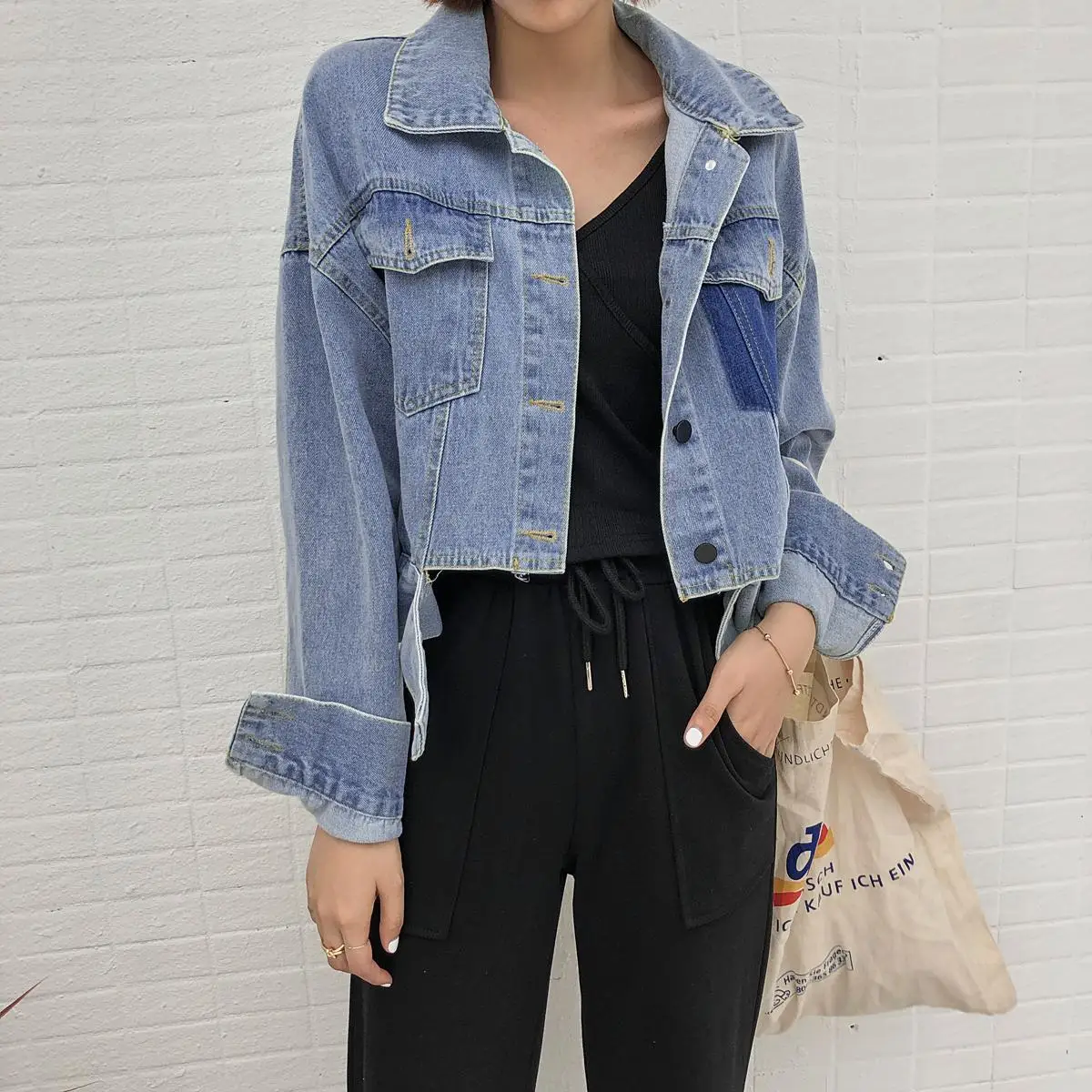 Girl'S Jeans Coat Women's Short 2018 New Style Spring And Autumn Korean-style Loose Cowboy Clothing
Girl'S Jeans Coat Women's Short 2018 New Style Spring And Autumn Korean-style Loose Cowboy Clothing