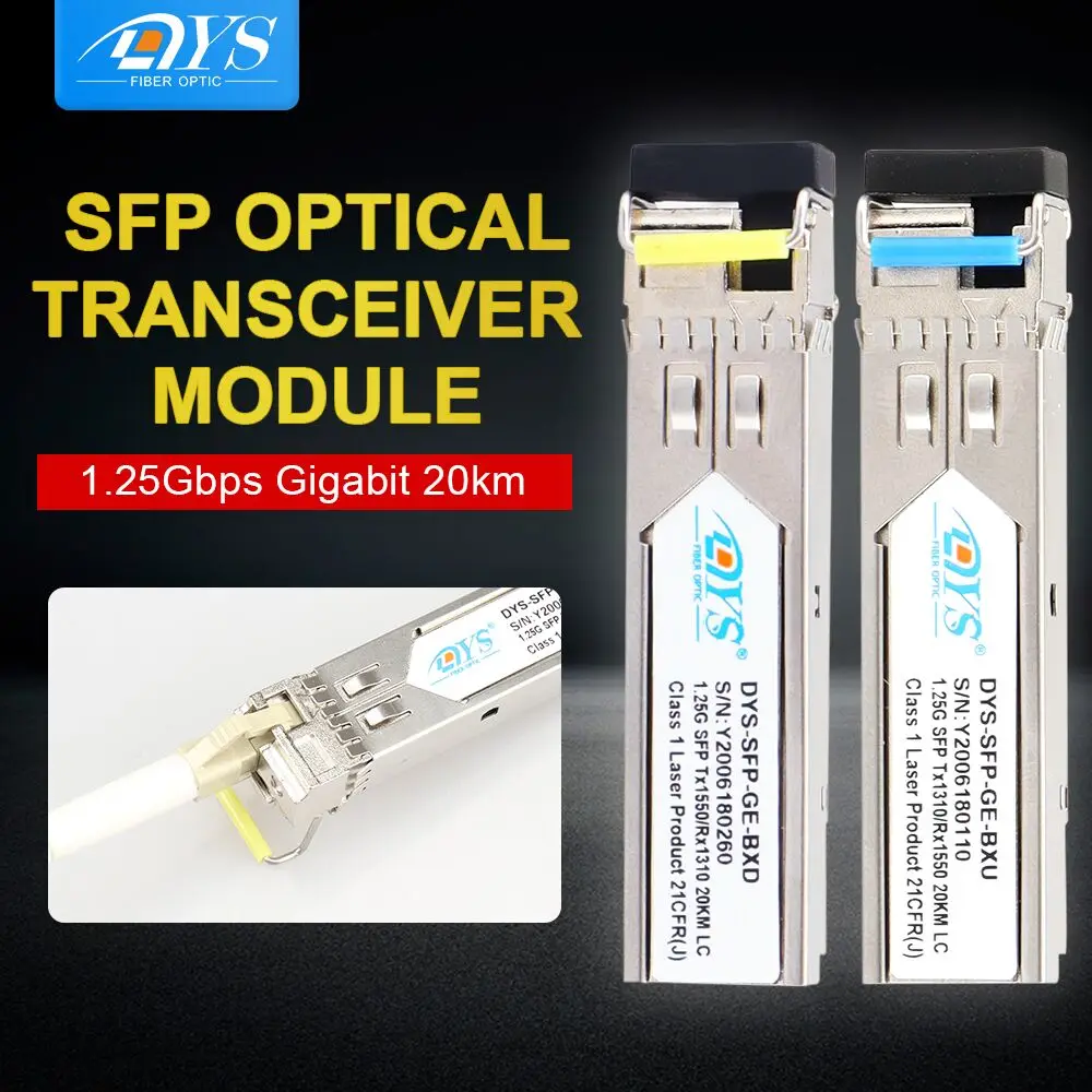 5pairs SFP Module 1.25G LC Mini Gigabit DDM BiDi 1000Mbps Switch Fiber Tranceiver sfp Module 1310/1550nm 20KM
5pairs SFP Module 1.25G LC Mini Gigabit DDM BiDi 1000Mbps Switch Fiber Tranceiver sfp Module 1310/1550nm 20KM