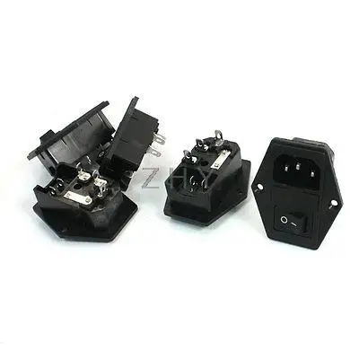 5 Pcs Black 2P Solder Rocker Switch Fuse Holder IEC320 C14 Inlet Power Socket
5 Pcs Black 2P Solder Rocker Switch Fuse Holder IEC320 C14 Inlet Power Socket