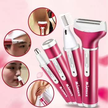 

4 In 1 Rechargeable USB Epilator Hair Remover Nose Beard Eyebrow Trimmer Female Shaver Depilator Depilation Machine Female