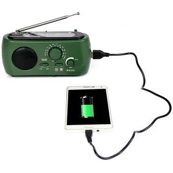 Portable Solar Crank AM/FM Weather Radio with LED Flashlight with Charging Interface
Portable Solar Crank AM/FM Weather Radio with LED Flashlight with Charging Interface