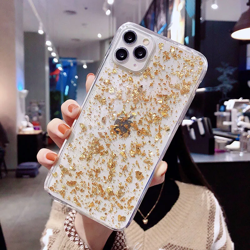 Блестящий чехол Gimfun из оловянной фольги с блестками для телефона iPhone 12 11 Pro Xs Xr Max