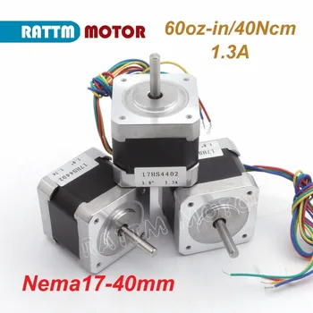 

New products!!! 3PCS Nema17 CNC Stepper Motor 40mm/ 58 Oz-in / 1.3A CNC stepper motor stepping motor 4lead wrie