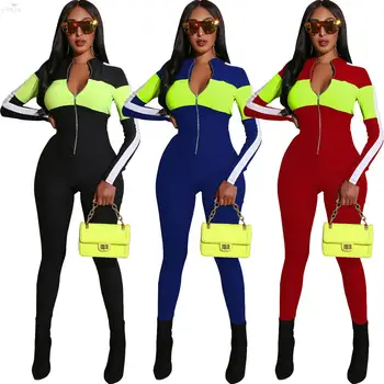 Sexy Jumpsuit Women V Neck Zipper Long Sleeve Patchwork Color Skinny Party Jumpsuit Sporty One Piece Jumpsuit Women Outfits
Sexy Jumpsuit Women V Neck Zipper Long Sleeve Patchwork Color Skinny Party Jumpsuit Sporty One Piece Jumpsuit Women Outfits