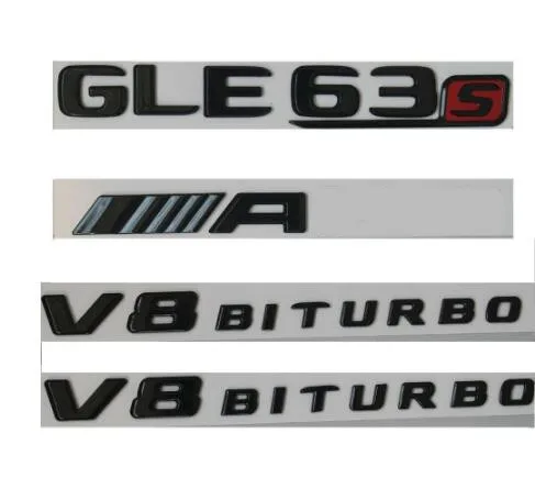 Gloss Black Letters GLE63s FOR AMG V8 BITURBO Emblems Badges for Mercedes W166 | Автомобили и мотоциклы