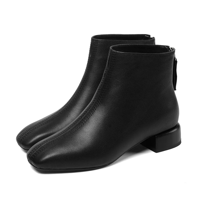 Europe and the United States autumn and winter leather women's boots square thick heel low heel shoes zipper metal boots women
Europe and the United States autumn and winter leather women's boots square thick heel low heel shoes zipper metal boots women