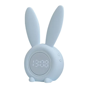 DC 5V Rabbit Shape Digital Alarm Clock USB Rechargeable Digital Display Clock With 5 Ringtones Snooze Mode Backlight For Kids