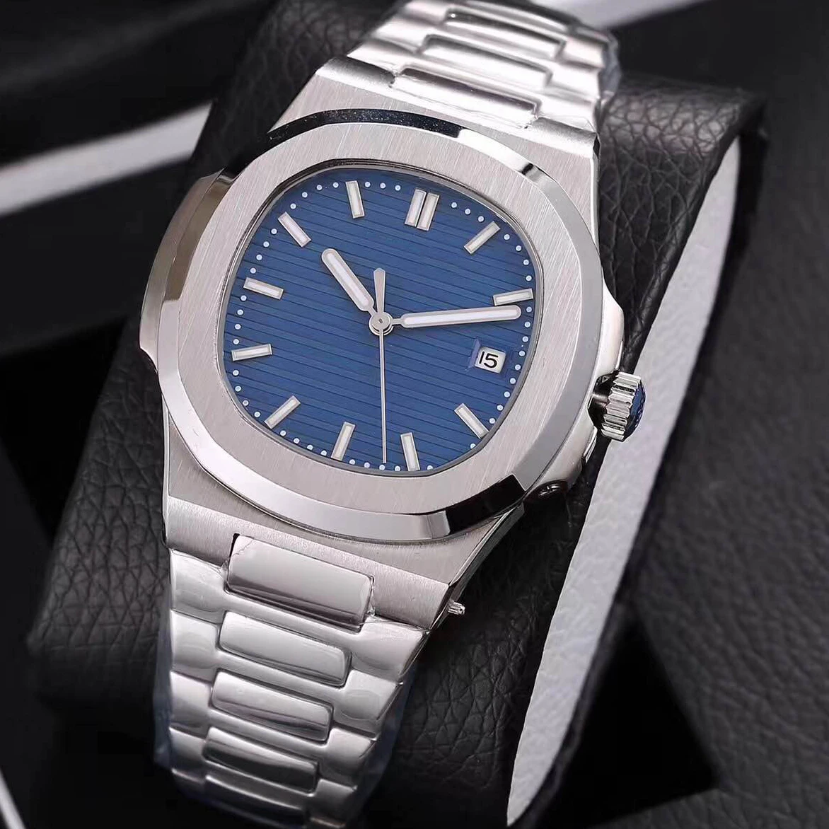 

20 colors luxury brand pp watch silver case blue dial automatic mechanical watch stainless steel luminous watches AAA nautilus