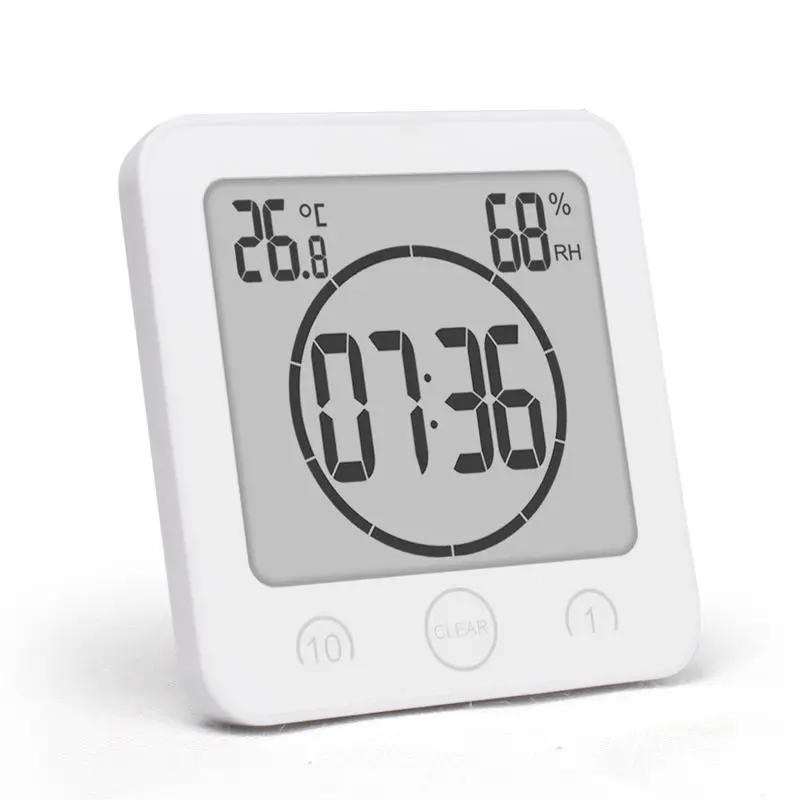 Bathroom clock waterproof shower clock timer sucker digital LCD display thermometer hygrometer mute wall clock timer kitchen bat
Bathroom clock waterproof shower clock timer sucker digital LCD display thermometer hygrometer mute wall clock timer kitchen bat