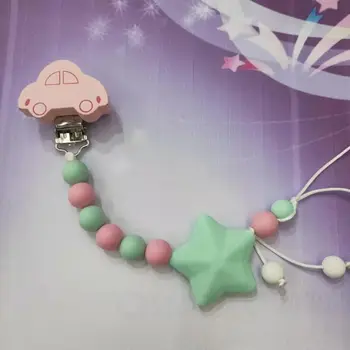 Newborn Silicone Pacifier Chain Cartoon Car Beaded Infants Nipple Clip Anti-out Chains Baby Teether Accessories U50F
Newborn Silicone Pacifier Chain Cartoon Car Beaded Infants Nipple Clip Anti-out Chains Baby Teether Accessories U50F