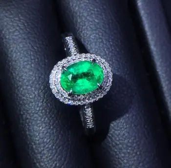 Emerald Fine Jewelry 18 K Real Diamonds 18K White Gold Natural Emerald Gemstones 0.8ct Female Wedding Rings for women Fine Ring 
Emerald Fine Jewelry 18 K Real Diamonds 18K White Gold Natural Emerald Gemstones 0.8ct Female Wedding Rings for women Fine Ring