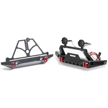 SCX10 CNC Rear Bumper Bull Bar & Metal Front Bumper with LED Light for 1/10 RC Crawler Traxxas TRX4 Sport Parts
SCX10 CNC Rear Bumper Bull Bar & Metal Front Bumper with LED Light for 1/10 RC Crawler Traxxas TRX4 Sport Parts