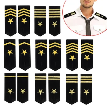 Navy Uniform Epaulets Shoulder Epaulets Traditional Professional Uniform Epaulets Shoulder Boards with Gold Embroidered Star
Navy Uniform Epaulets Shoulder Epaulets Traditional Professional Uniform Epaulets Shoulder Boards with Gold Embroidered Star