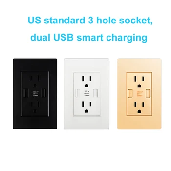 double wall socket with usb US standard universal power socket Double 2.1A Universal Plug Socket Port Power Adapter Outlets
double wall socket with usb US standard universal power socket Double 2.1A Universal Plug Socket Port Power Adapter Outlets