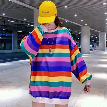 Lovely Cartoon stripe Printed Sweatshirts Harajuku Plus Size Loose Hoodies Women Plus Size Loose Long Style Pullovers
Lovely Cartoon stripe Printed Sweatshirts Harajuku Plus Size Loose Hoodies Women Plus Size Loose Long Style Pullovers