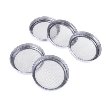 

5 Pack Sprouting Lids Stainless Steel Sprout Growing Kit for Wide Mouth Canning Jars for Making Broccoli/Lentil / Bean Sprouts