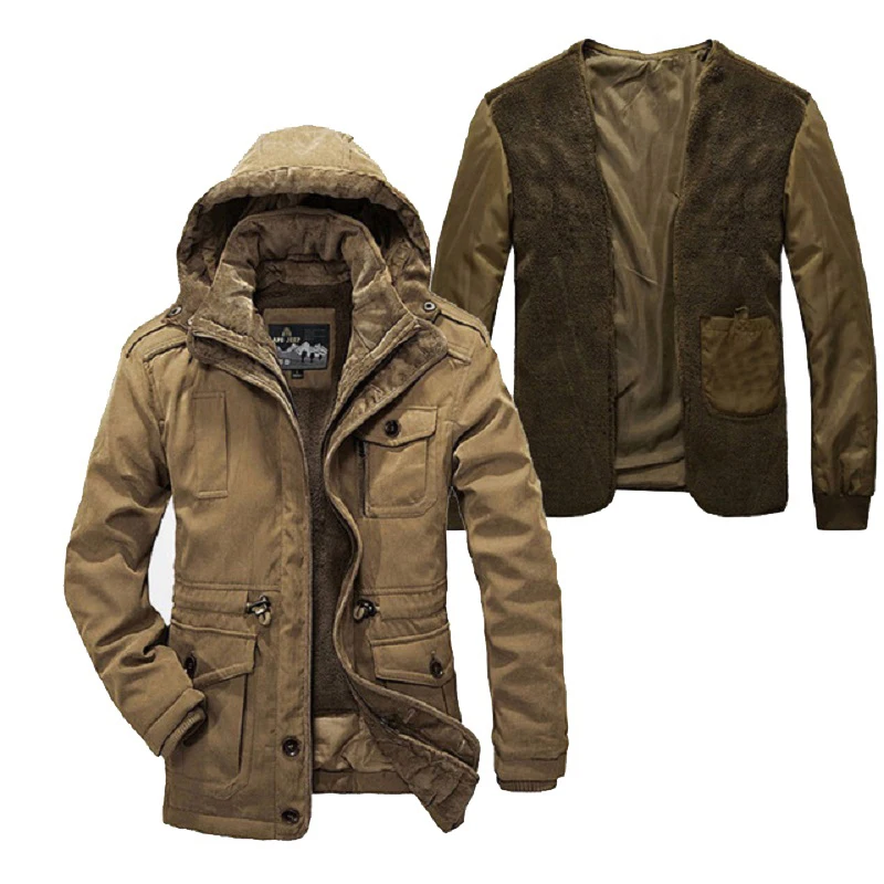 Two Pieces Winter jacket men plus size super warm thickening wool liner parka men brand clothing parka Winter coat men
Two Pieces Winter jacket men plus size super warm thickening wool liner parka men brand clothing parka Winter coat men